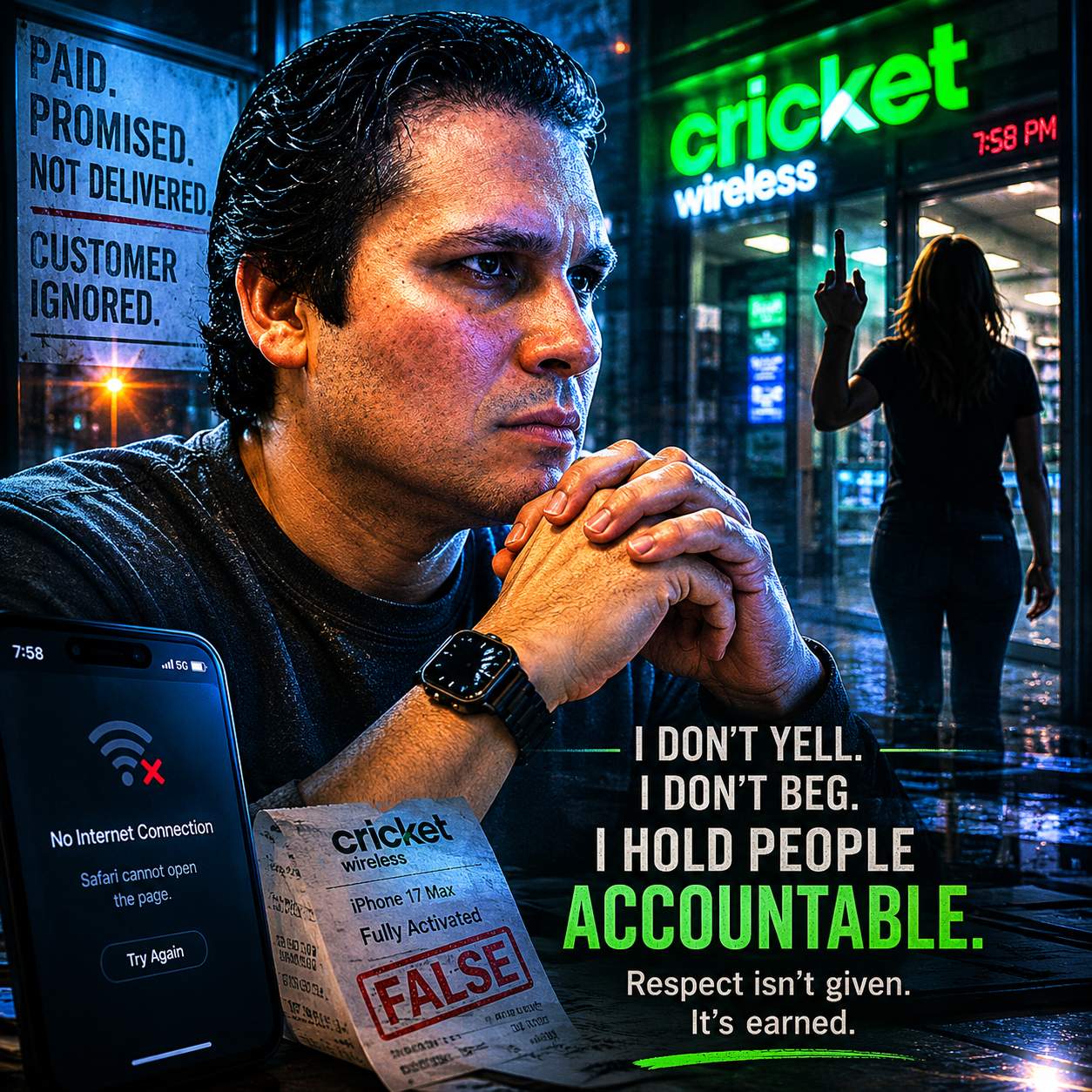 Calm but enraged customer accountability poster
